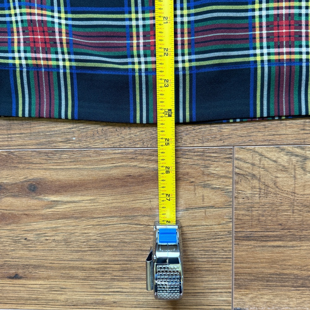 J. Crew Edie Stewart Tartan Plaid Ruffle Short Sleeve Blouse Size 10 - Picture 8 of 13